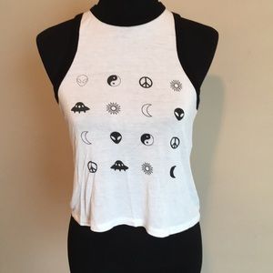 Space print crop top